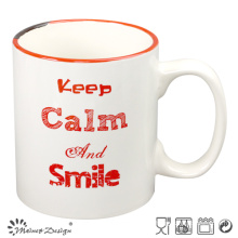 White Color with Red Words Straight Big Coffee Mug